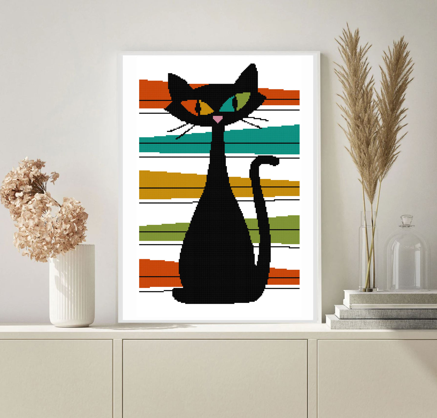 TEN PATTERN BUNDLE - Mid Century Atomic Black Cat
