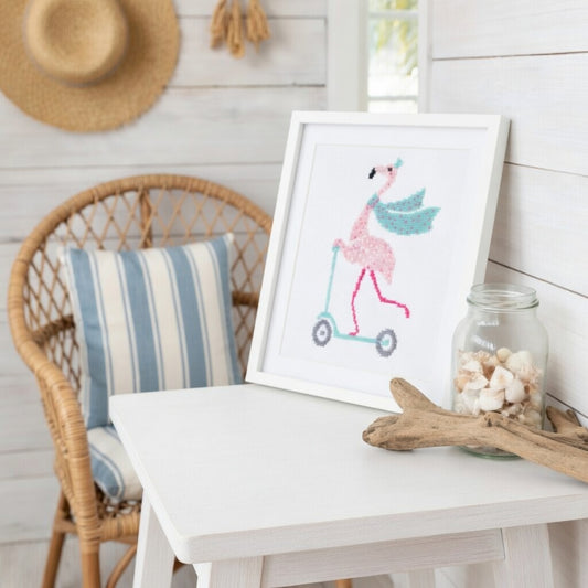 Pink Flamingo on a Scooter