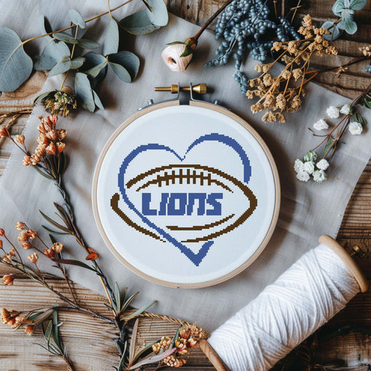 Detroit Football Cross Stitch Pattern