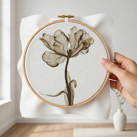 Poppy Flower in Translucent Monochrome