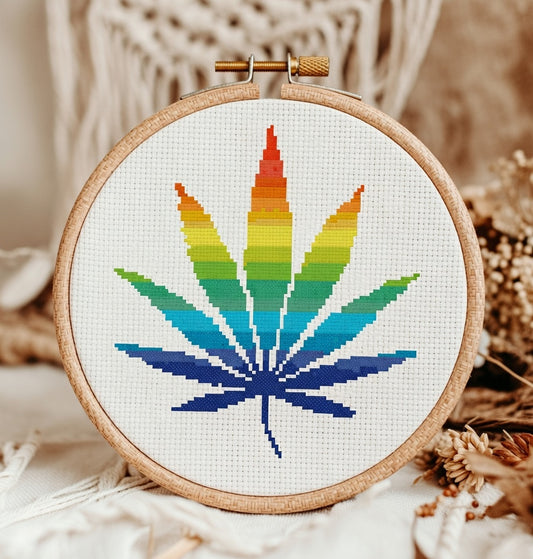 Rainbow Weed Leaf