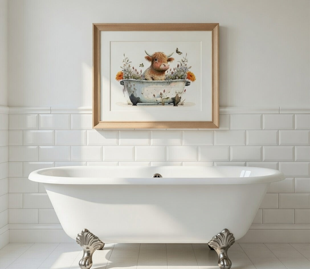 Highland Cow in a Tub