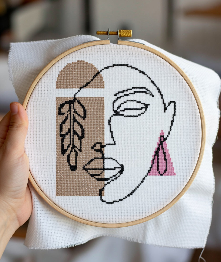 Abstract Woman in Earth & Rose