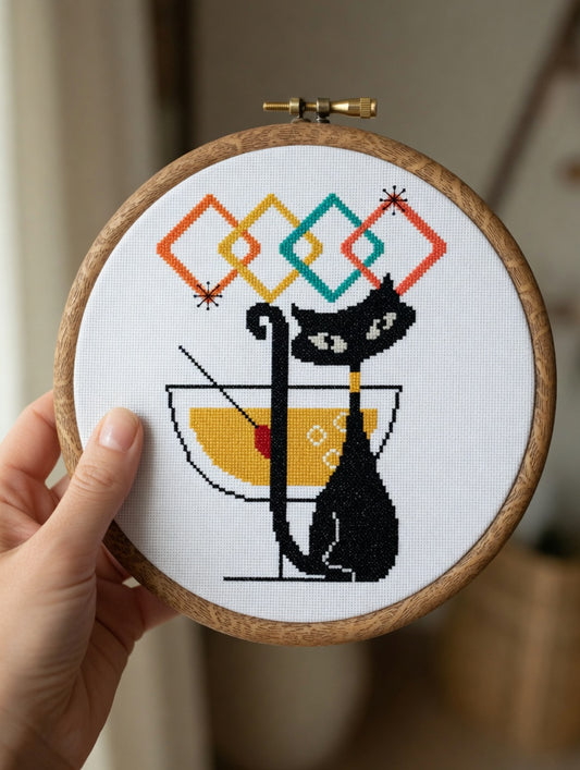 TEN PATTERN BUNDLE - Mid Century Atomic Black Cat