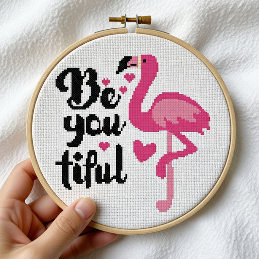 Pink Flamingo - Be You Tiful Beautiful Quote