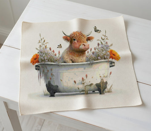 Highland Cow in a Tub