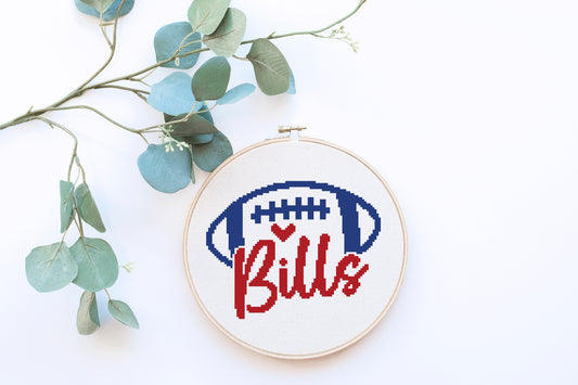 Buffalo Football Cross Stitch Pattern