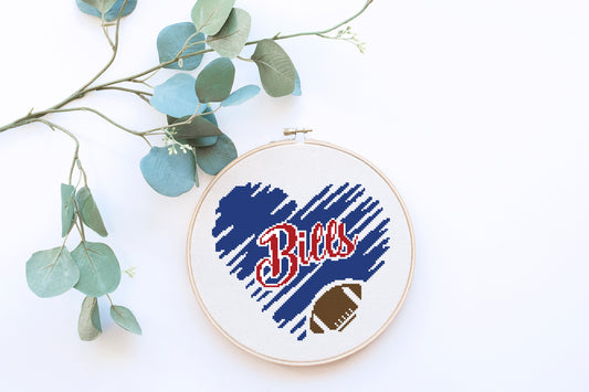 Buffalo Football Cross Stitch Pattern