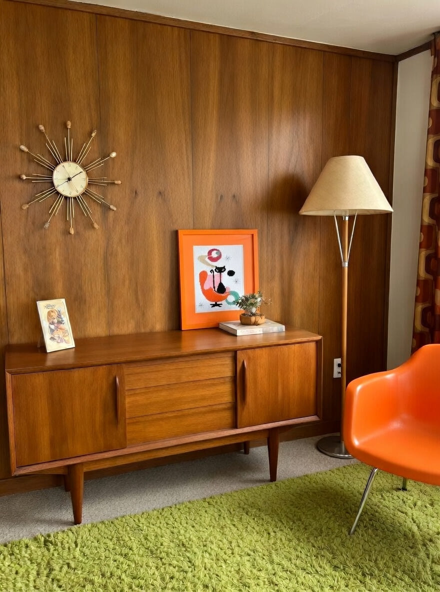 Atomic Black Cat Mid Century in a Chair